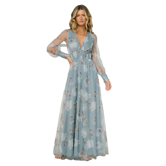 Baltic Born Blue Floral Maxi Dress - Picture 1 of 13